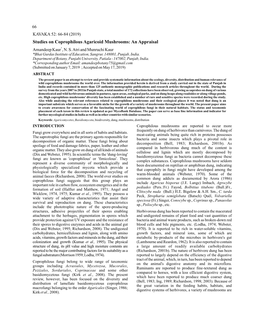 (2019) Studies on Coprophilous Agaricoid Mushrooms: an Appraisal Amandeep Kaur*, N