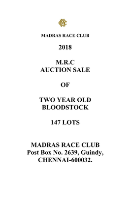2018 M.R.C Auction Sale of Two Year Old Bloodstock 147