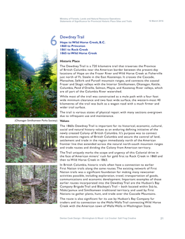 Dewdney Trail Hope to Wild Horse Creek, B.C