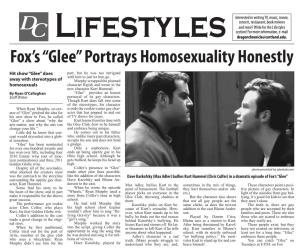 Fox's “Glee” Portrays Homosexuality Honestly