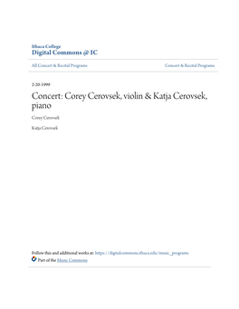 Corey Cerovsek, Violin & Katja Cerovsek, Piano