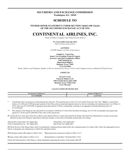 CONTINENTAL AIRLINES, INC. (Name of Subject Company and Filing Persons (Issuer))