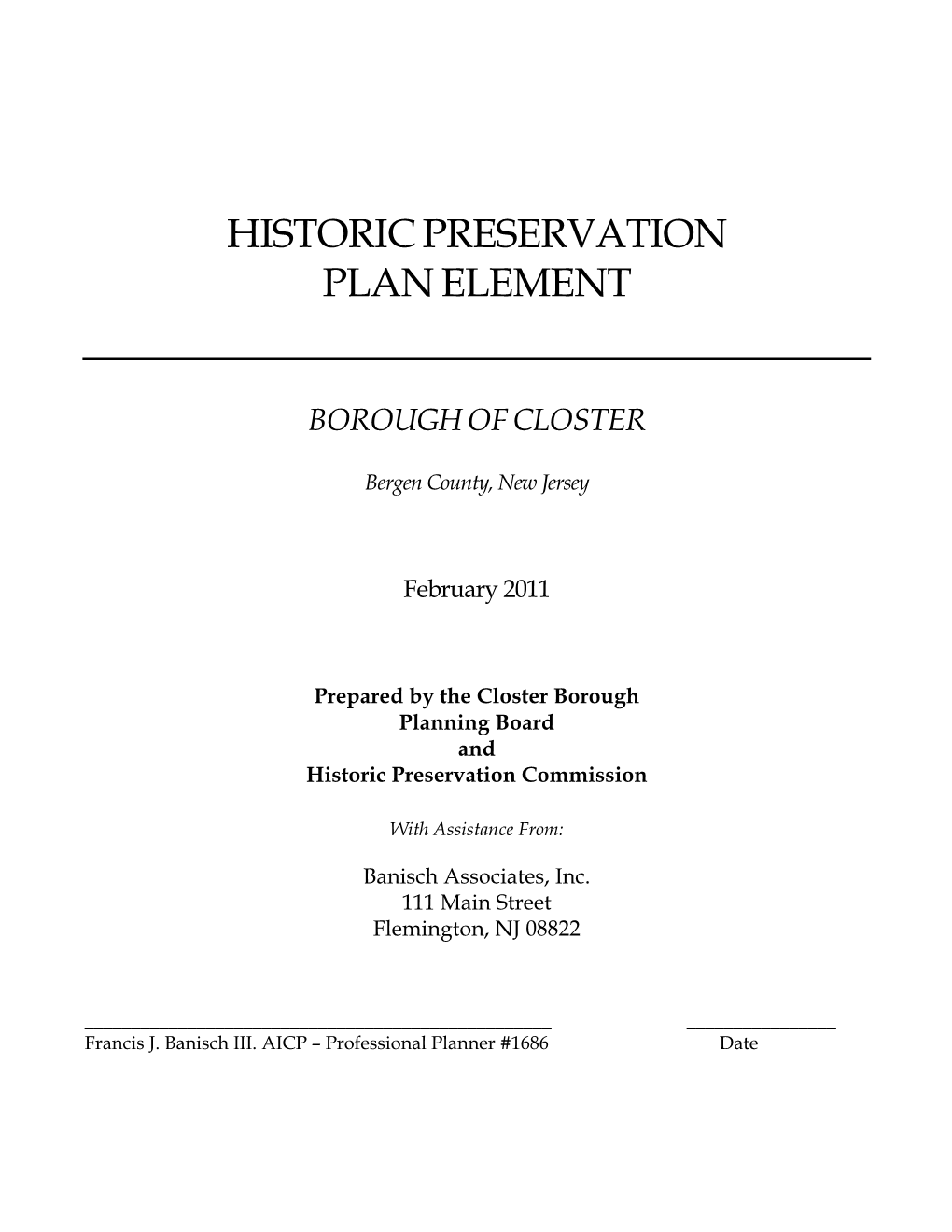 Closter Master Plan