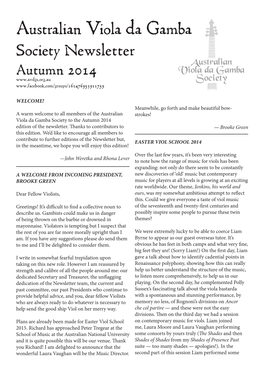 Autumn 2014 Newsletter