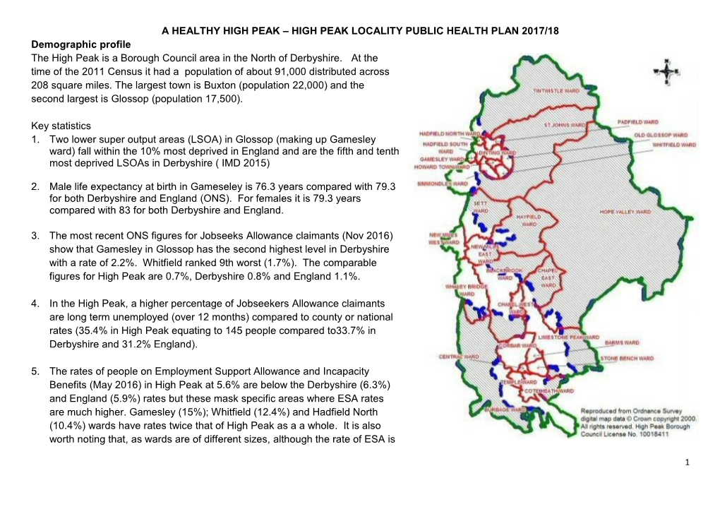 Appendix 6 High Peak Locality Public Health Plan 2017-18