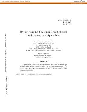 Hyperdiamond Feynman Checkerboard in 4-Dimensional Spacetime