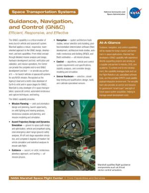 Guidance, Navigation, and Control (GN&C) Efficient, Responsive, and Effective