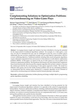 Complementing Solutions to Optimization Problems Via Crowdsourcing on Video Game Plays