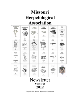 Missouri Herpetological Association Newsletter #25 (2012)