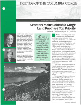 Senators Make Columbia Gorge Land Purchase Top Priority