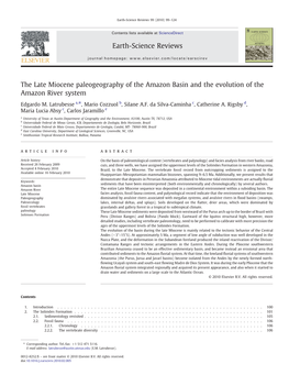 The Late Miocene Paleogeography of the Amazon Basin and the Evolution of the Amazon River System