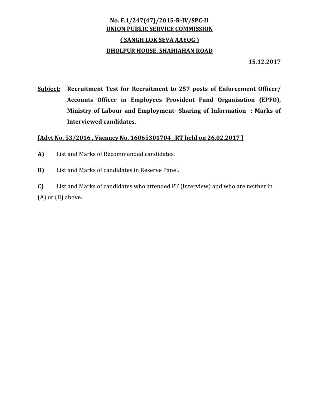 257 EO AO EPFO Resltdetails.Pdf