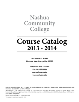Course Catalog 2013 - 2014