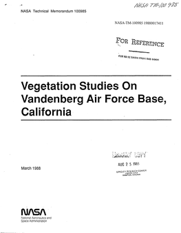 Vegetation Studies on California