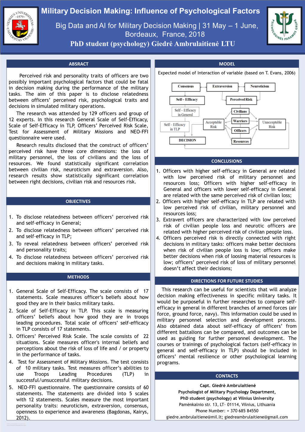 Military Decision Making: Influence of Psychological Factors