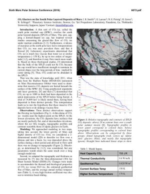 CO2 Glaciers on the South Polar Layered Deposits of Mars
