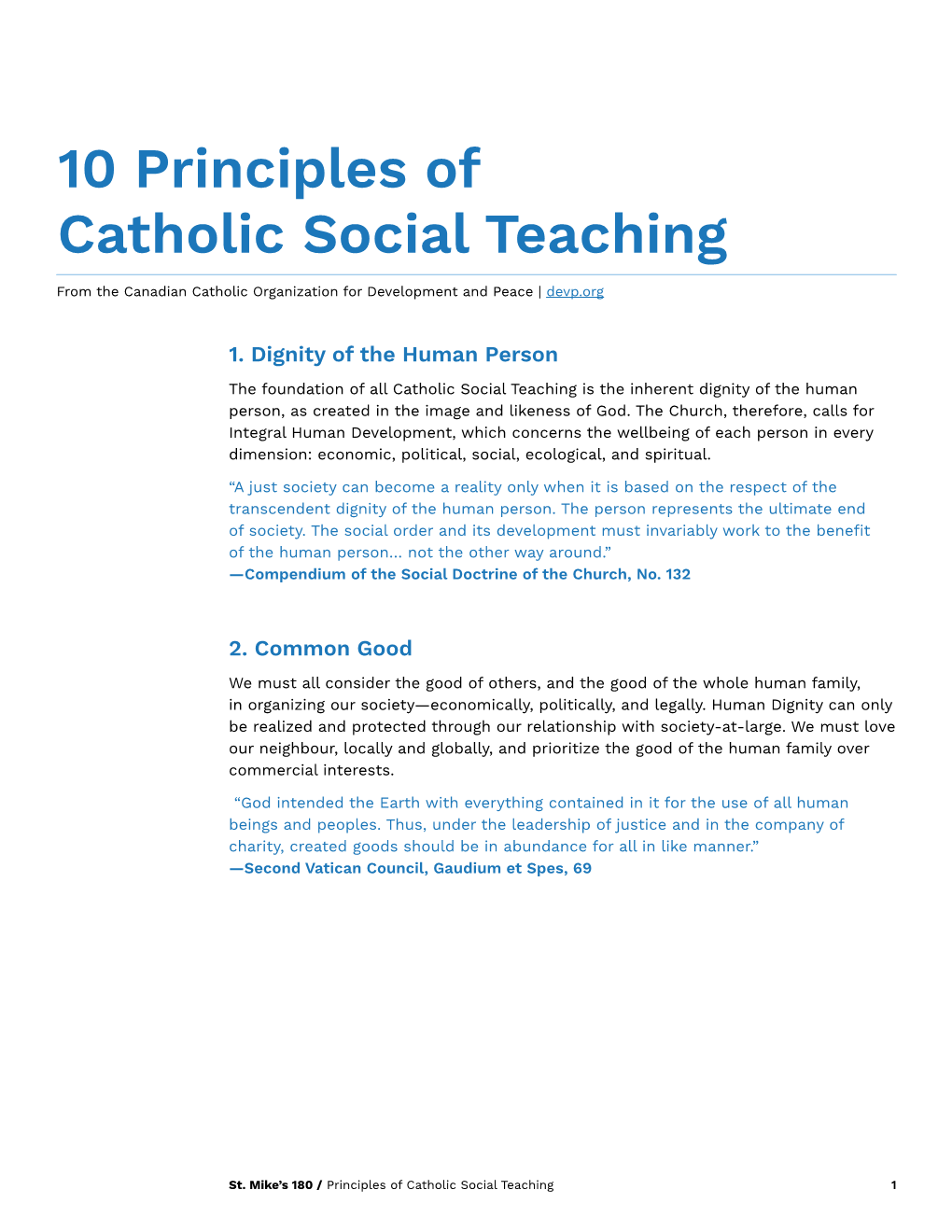 10 Principles Of Catholic Social Teaching - DocsLib