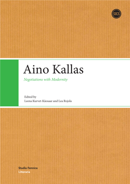 Aino Kallas Negotiations with Modernity