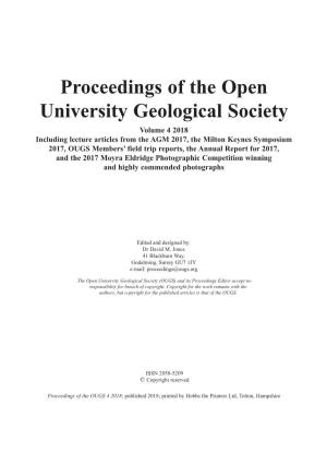 Proceedings of the Open University Geological Society