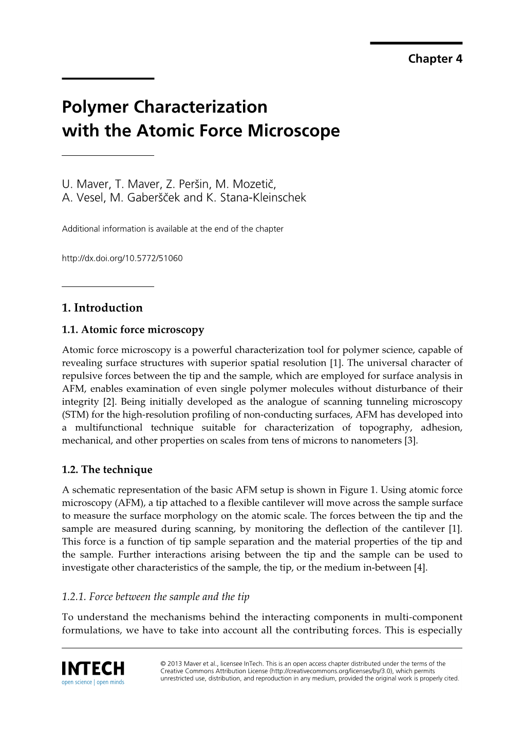 Polymer Characterization with the Atomic Force Microscope
