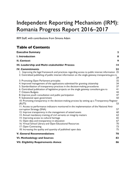 Romania Progress Report 2016–2017