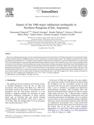 Impact of the 1960 Major Subduction Earthquake in Northern Patagonia (Chile, Argentina)