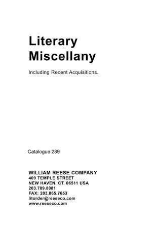 Literary Miscellany