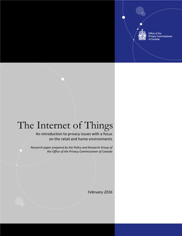 The Internet of Things an Introduction to Privacy Issues with a Focus on the Retail and Home Environments