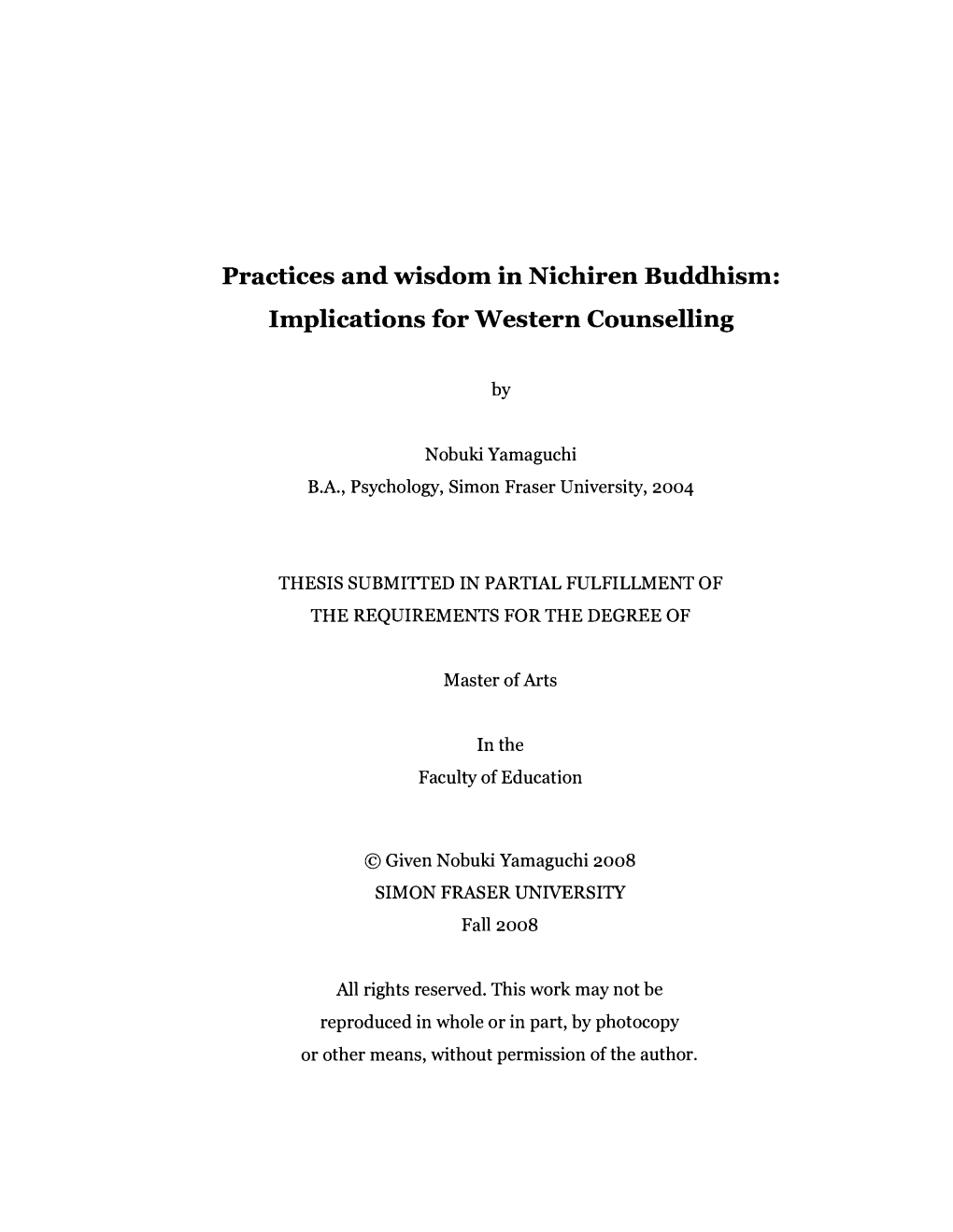 Practices and Wisdom in Nichiren Buddhism: Implications for Western Counselling