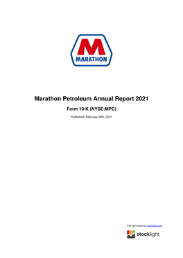 Marathon Petroleum Annual Report 2021