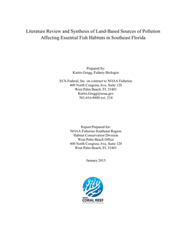 Literature Review and Synthesis of LBSP in Southeast Florida