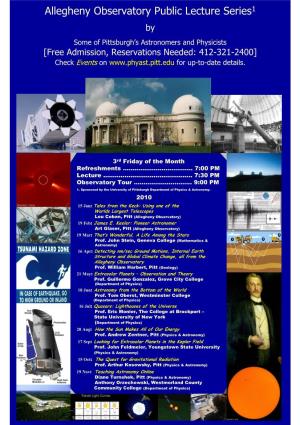 Allegheny Observatory Public Lecture Series1