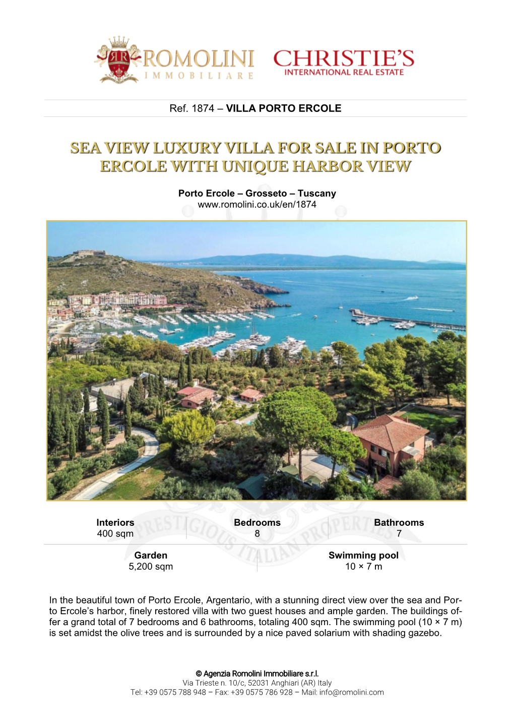 Ref. 1874 – VILLA PORTO ERCOLE