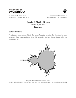 Grade 6 Math Circles Fractals Introduction