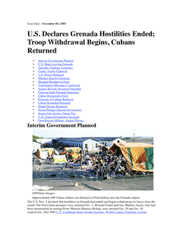 US Declares Grenada Hostilities Ended