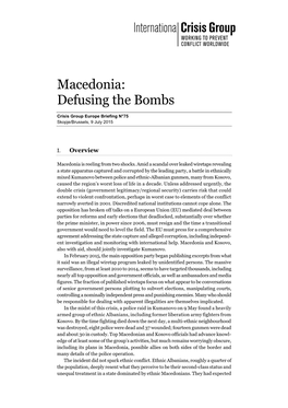 Macedonia: Defusing the Bombs