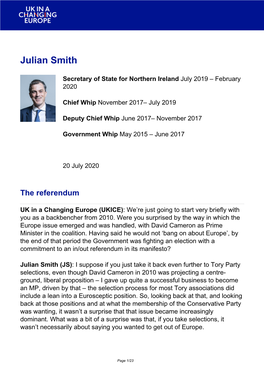 Brexit Interview: Julian Smith