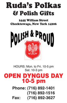 Ruda's Polkas and Polish Gifts - (716) 892-1401 2445 William St