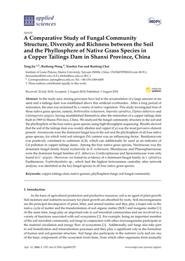 A Comparative Study of Fungal Community Structure, Diversity And