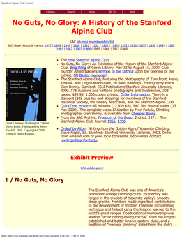 Stanford Alpine Club Exhibit