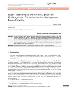 Challenges and Opportunities for the Nepalese Music Industry