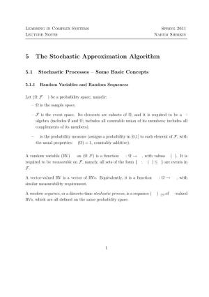 Stochastic Approximation Algorithm