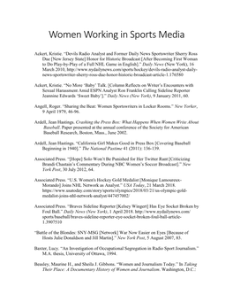 Women Working in Sports Media