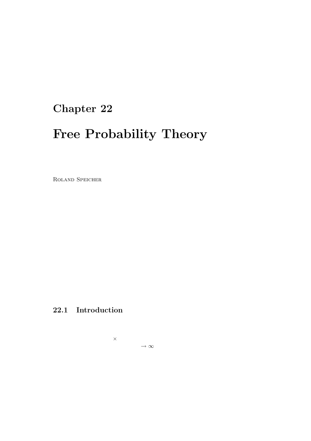 Free Probability Theory