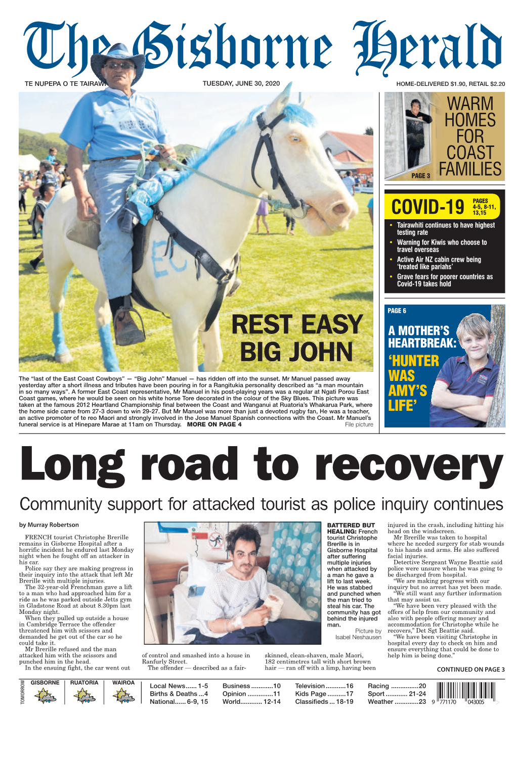 Tuesday, June 30, 2020 Home-Delivered $1.90, Retail $2.20 Warm Homes for Coast Families Page 3