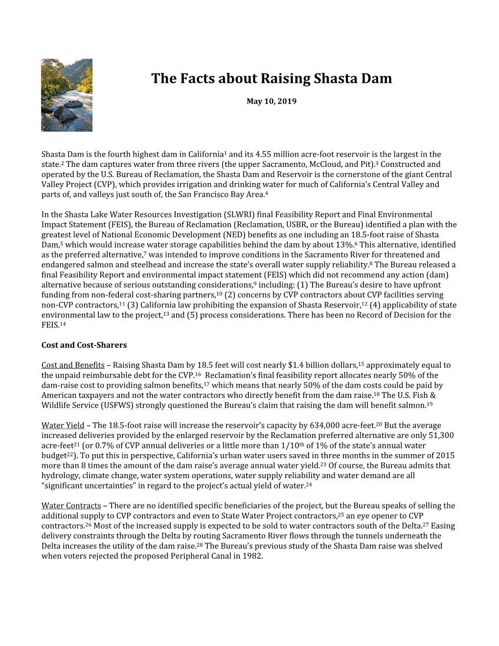 The Facts About Raising Shasta Dam
