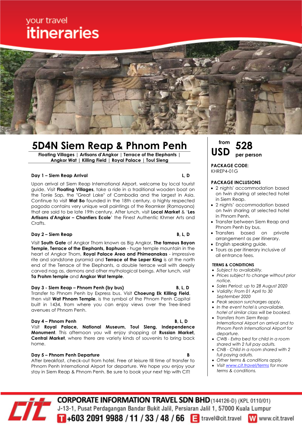 5D4N Siem Reap & Phnom Penh USD