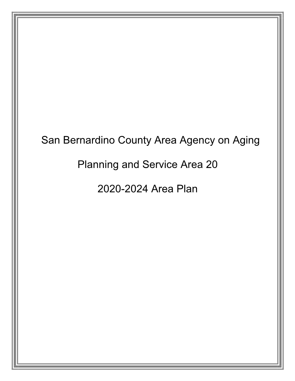 2020-2024 Area Plan