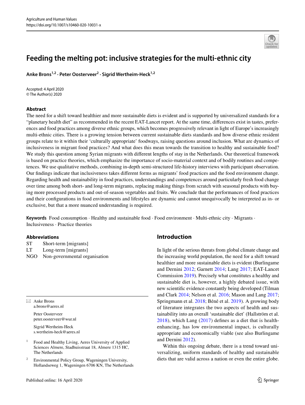 Feeding the Melting Pot: Inclusive Strategies for the Multi-Ethnic City