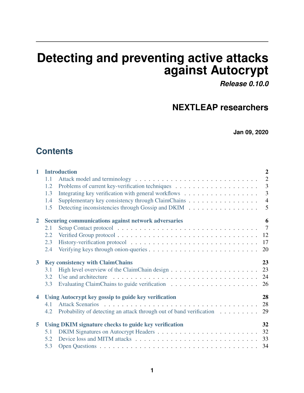 Detecting and Preventing Active Attacks Against Autocrypt Release 0.10.0